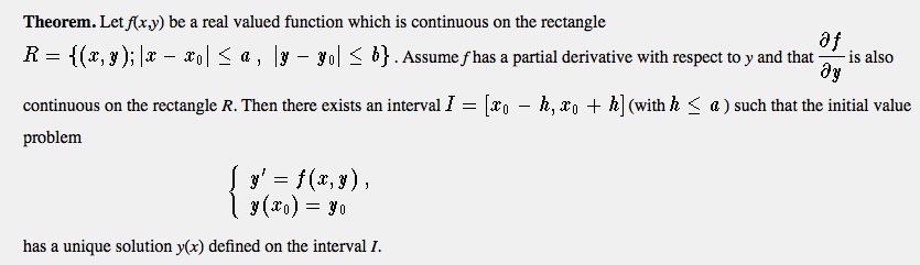 Existence and uniqueness for differential&nbsp;equations