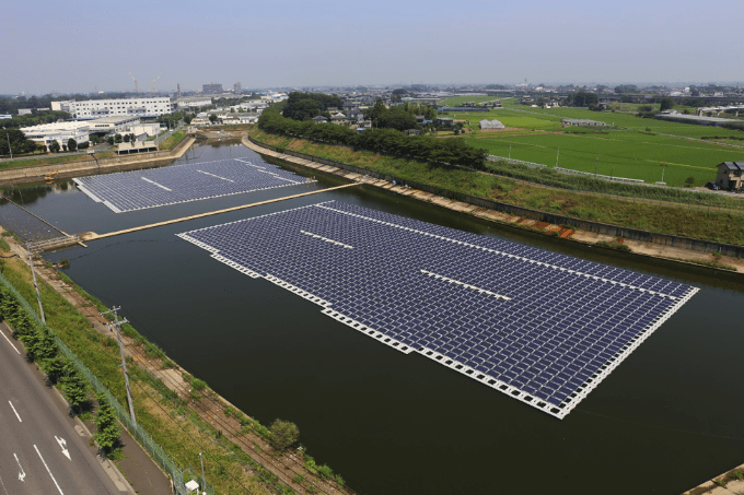 Floating solar arrays